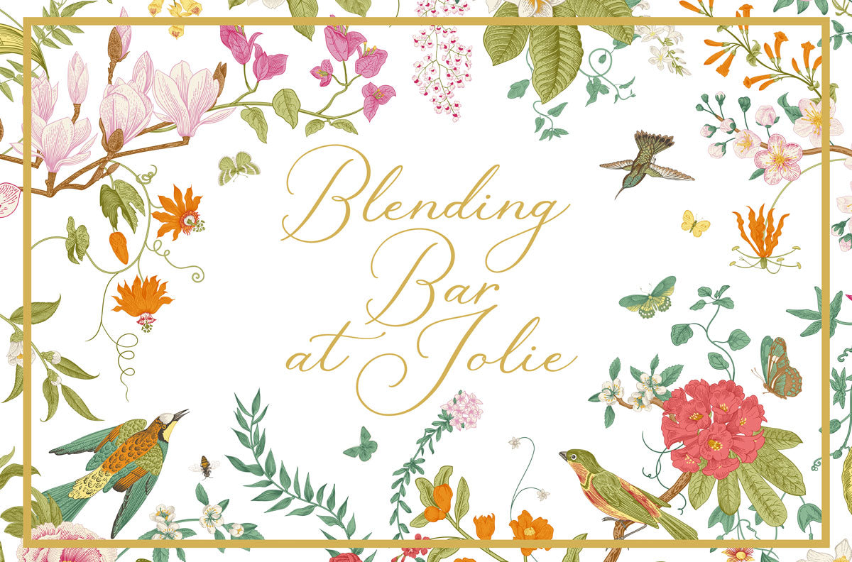 Custom-blended loose leaf tea in a labeled Jolie tea tin